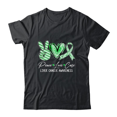 Peace Love Cure Green Ribbon liver Cancer Awareness Shirt & Hoodie | teecentury