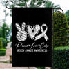 Peace Love Cure Grey Ribbon Brain Cancer Awareness Flag | teecentury