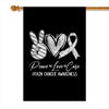 Peace Love Cure Grey Ribbon Brain Cancer Awareness Flag | teecentury