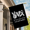 Peace Love Cure Grey Ribbon Brain Cancer Awareness Flag | teecentury