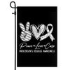 Peace Love Cure Grey Ribbon Parkinson's Disease Awareness Flag | teecentury