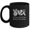 Peace Love Cure Grey Ribbon Parkinson's Disease Awareness Mug | teecentury