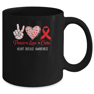 Peace Love Cure Heart Disease Awareness Men Women Kids CHD Mug | teecentury