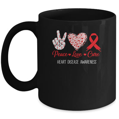 Peace Love Cure Heart Disease Awareness Men Women Kids CHD Mug | teecentury