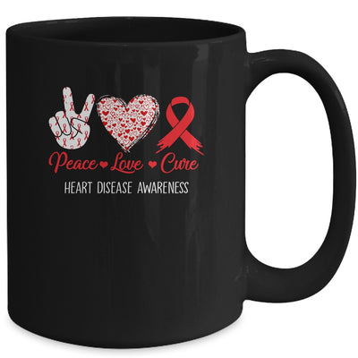 Peace Love Cure Heart Disease Awareness Men Women Kids CHD Mug | teecentury