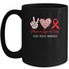 Peace Love Cure Heart Disease Awareness Men Women Kids CHD Mug | teecentury