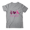 Peace Love Cure Leopard Pink Plaid Breast Cancer Awareness T-Shirt & Hoodie | Teecentury.com