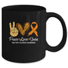 Peace Love Cure Multiple Sclerosis Awareness Supporter March Mug | teecentury