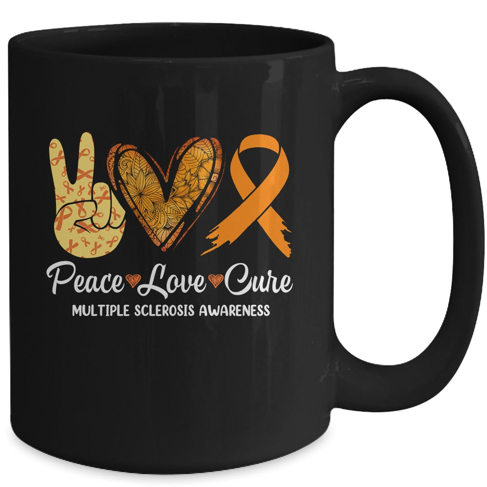 Peace Love Cure Multiple Sclerosis Awareness Supporter March Mug | teecentury