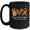 Peace Love Cure Multiple Sclerosis Awareness Supporter March Mug | teecentury