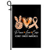 Peace Love Cure Orange Ribbon Kidney Cancer Awareness Flag | teecentury