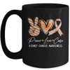 Peace Love Cure Orange Ribbon Kidney Cancer Awareness Mug | teecentury