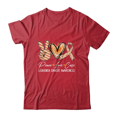 Peace Love Cure Orange Ribbon Leukemia Cancer Awareness Shirt & Hoodie | teecentury