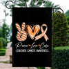 Peace Love Cure Orange Ribbon Leukemia Cancer Awareness Flag | teecentury