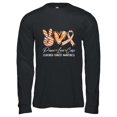 Peace Love Cure Orange Ribbon Leukemia Cancer Awareness Shirt & Hoodie | teecentury