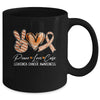 Peace Love Cure Orange Ribbon Leukemia Cancer Awareness Mug | teecentury