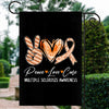 Peace Love Cure Orange Ribbon Multiple Sclerosis Awareness Flag | teecentury