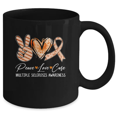 Peace Love Cure Orange Ribbon Multiple Sclerosis Awareness Mug | teecentury