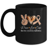 Peace Love Cure Orange Ribbon Multiple Sclerosis Awareness Mug | teecentury