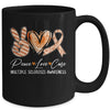 Peace Love Cure Orange Ribbon Multiple Sclerosis Awareness Mug | teecentury