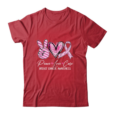 Peace Love Cure Pink Ribbon Breast Cancer Awareness Shirt & Hoodie | teecentury