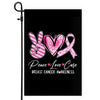 Peace Love Cure Pink Ribbon Breast Cancer Awareness Flag | teecentury