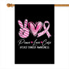 Peace Love Cure Pink Ribbon Breast Cancer Awareness Flag | teecentury