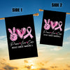 Peace Love Cure Pink Ribbon Breast Cancer Awareness Flag | teecentury