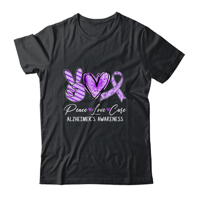 Peace Love Cure Purple Ribbon Alzheimer's Awareness Shirt & Hoodie | teecentury