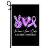 Peace Love Cure Purple Ribbon Alzheimer's Awareness Flag | teecentury