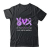 Peace Love Cure Purple Ribbon Cystic Fibrosis Awareness Shirt & Hoodie | teecentury