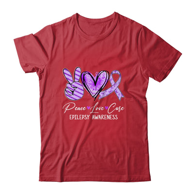 Peace Love Cure Purple Ribbon Epilepsy Awareness Shirt & Hoodie | teecentury