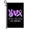 Peace Love Cure Purple Ribbon Lupus Awareness Flag | teecentury