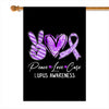 Peace Love Cure Purple Ribbon Lupus Awareness Flag | teecentury