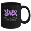 Peace Love Cure Purple Ribbon Lupus Awareness Mug | teecentury