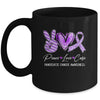 Peace Love Cure Purple Ribbon Pancreatic Cancer Awareness Mug | teecentury