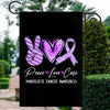 Peace Love Cure Purple Ribbon Pancreatic Cancer Flag | teecentury