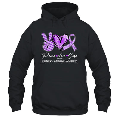 Peace Love Cure Purple Ribbon Sjogren's Syndrome Awareness Shirt & Hoodie | teecentury