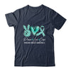 Peace Love Cure Teal Ribbon Ovarian Cancer Awareness Shirt & Hoodie | teecentury