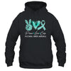 Peace Love Cure Teal Ribbon Peritoneal Cancer Awareness Shirt & Hoodie | teecentury