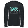 Peace Love Cure Teal Ribbon Tourette Syndrome Awareness Shirt & Hoodie | teecentury