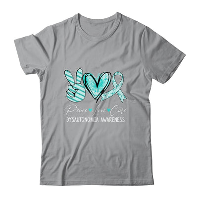 Peace Love Cure Turquoise Ribbon Dysautonomia Awareness Shirt & Hoodie | teecentury