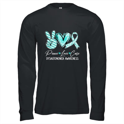 Peace Love Cure Turquoise Ribbon Dysautonomia Awareness Shirt & Hoodie | teecentury