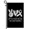 Peace Love Cure White Ribbon Lung Cancer Awareness Flag | teecentury