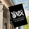 Peace Love Cure White Ribbon Lung Cancer Awareness Flag | teecentury