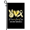 Peace Love Cure Yellow Ribbon Sarcoma Awareness Flag | teecentury