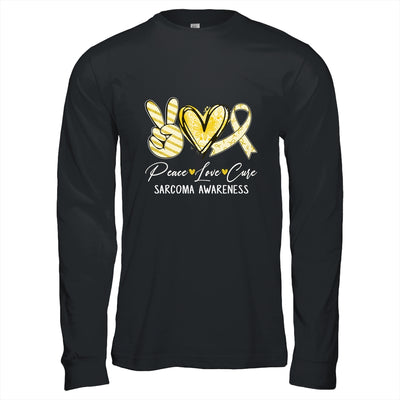 Peace Love Cure Yellow Ribbon Sarcoma Awareness Shirt & Hoodie | teecentury