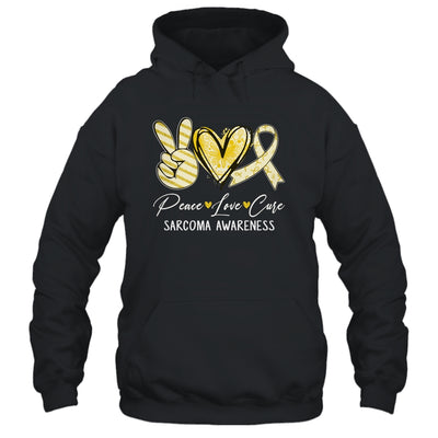 Peace Love Cure Yellow Ribbon Sarcoma Awareness Shirt & Hoodie | teecentury