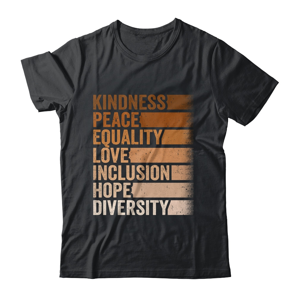 Peace Love Diversity Inclusion Equality Black History Month Shirt & Hoodie | teecentury
