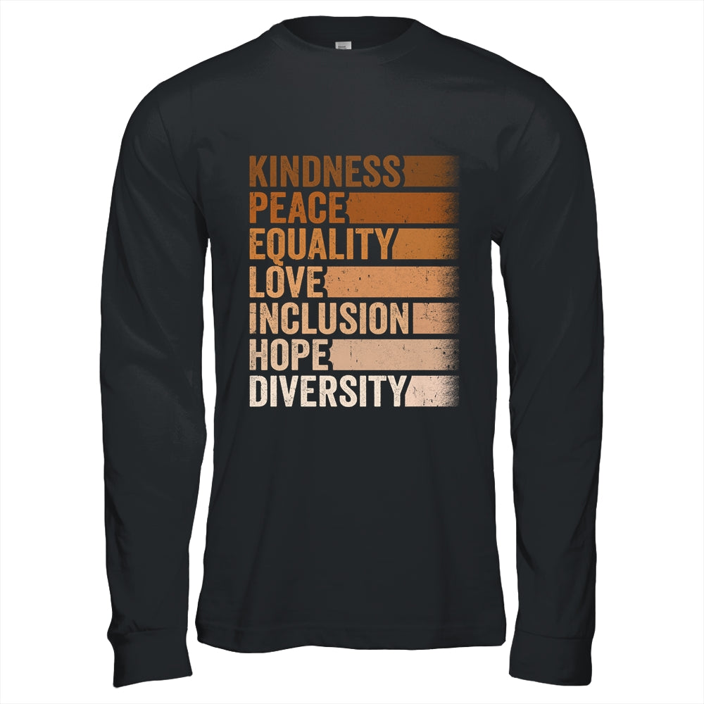Peace Love Diversity Inclusion Equality Black History Month Shirt & Hoodie | teecentury